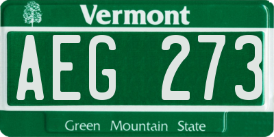 VT license plate AEG273