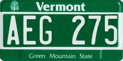 VT license plate AEG275