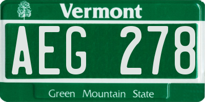 VT license plate AEG278