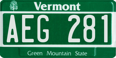 VT license plate AEG281