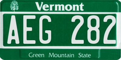 VT license plate AEG282