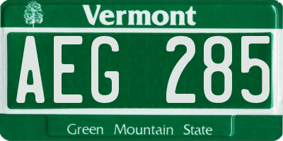 VT license plate AEG285