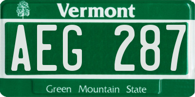 VT license plate AEG287