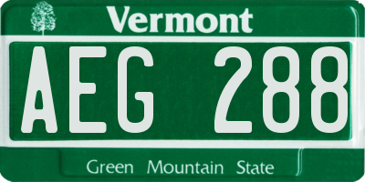 VT license plate AEG288