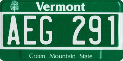 VT license plate AEG291