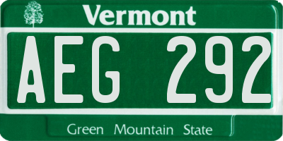 VT license plate AEG292