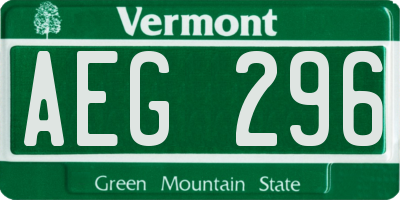 VT license plate AEG296