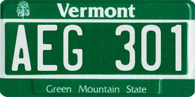 VT license plate AEG301