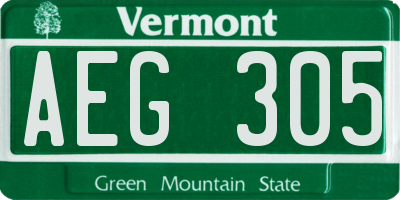 VT license plate AEG305