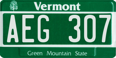 VT license plate AEG307