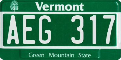 VT license plate AEG317