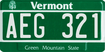VT license plate AEG321