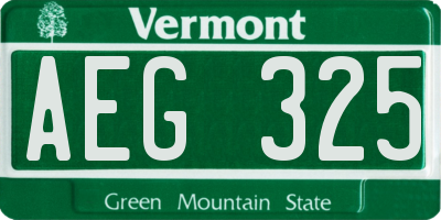 VT license plate AEG325