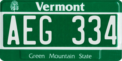 VT license plate AEG334