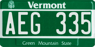 VT license plate AEG335