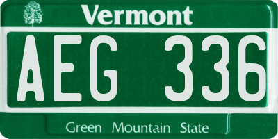 VT license plate AEG336