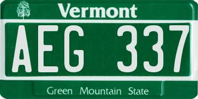 VT license plate AEG337
