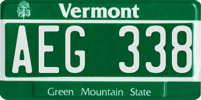 VT license plate AEG338