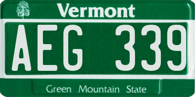 VT license plate AEG339