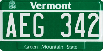 VT license plate AEG342
