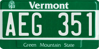 VT license plate AEG351