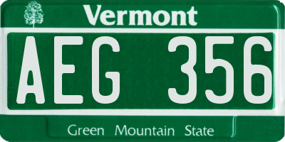 VT license plate AEG356