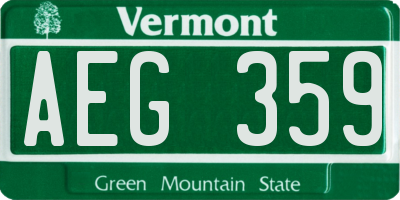 VT license plate AEG359