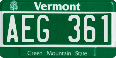 VT license plate AEG361