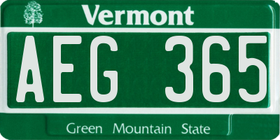 VT license plate AEG365