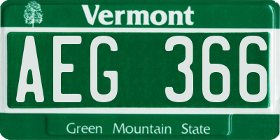 VT license plate AEG366