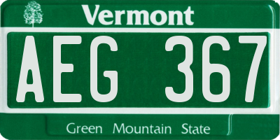 VT license plate AEG367