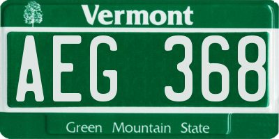 VT license plate AEG368