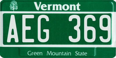VT license plate AEG369
