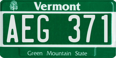 VT license plate AEG371