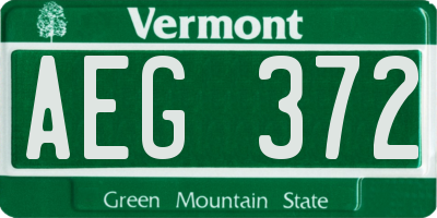 VT license plate AEG372