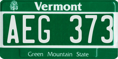 VT license plate AEG373
