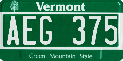 VT license plate AEG375
