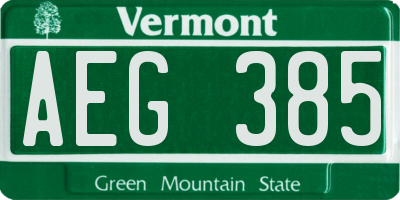VT license plate AEG385