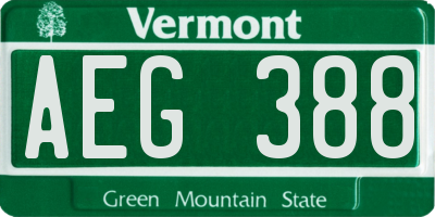 VT license plate AEG388