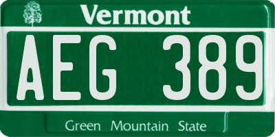 VT license plate AEG389