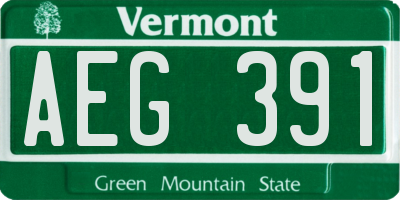 VT license plate AEG391
