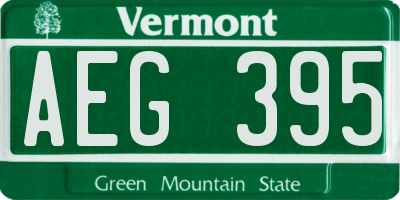 VT license plate AEG395