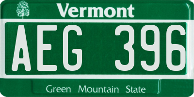 VT license plate AEG396