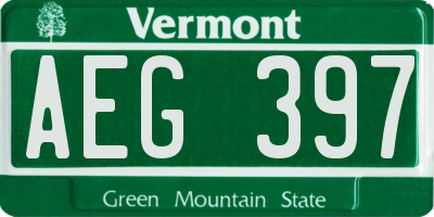VT license plate AEG397