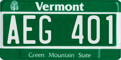VT license plate AEG401