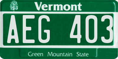 VT license plate AEG403
