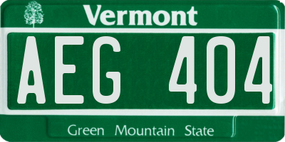VT license plate AEG404