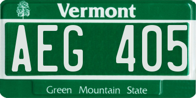 VT license plate AEG405
