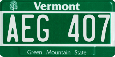 VT license plate AEG407