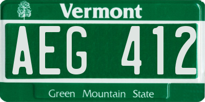 VT license plate AEG412